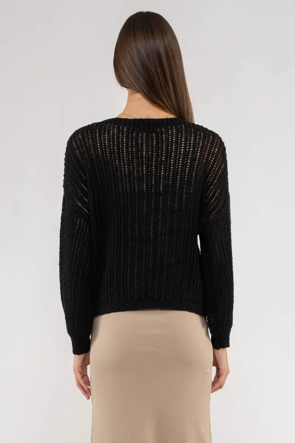 SHEER KNIT PULLOVER KNIT SWEATER