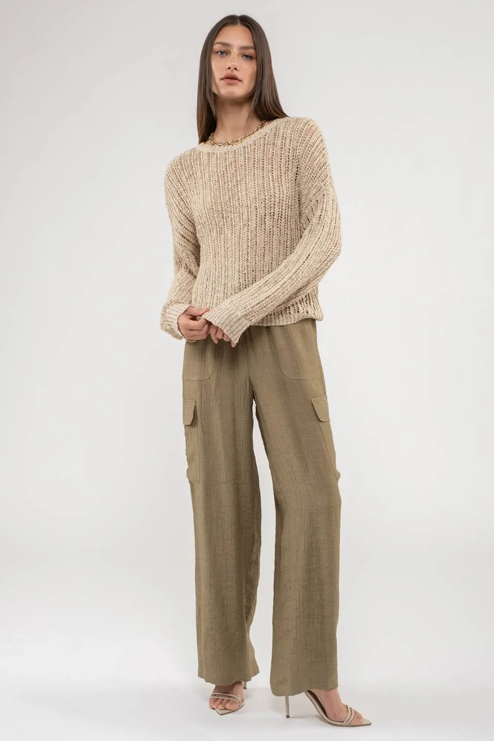 SHEER KNIT PULLOVER KNIT SWEATER