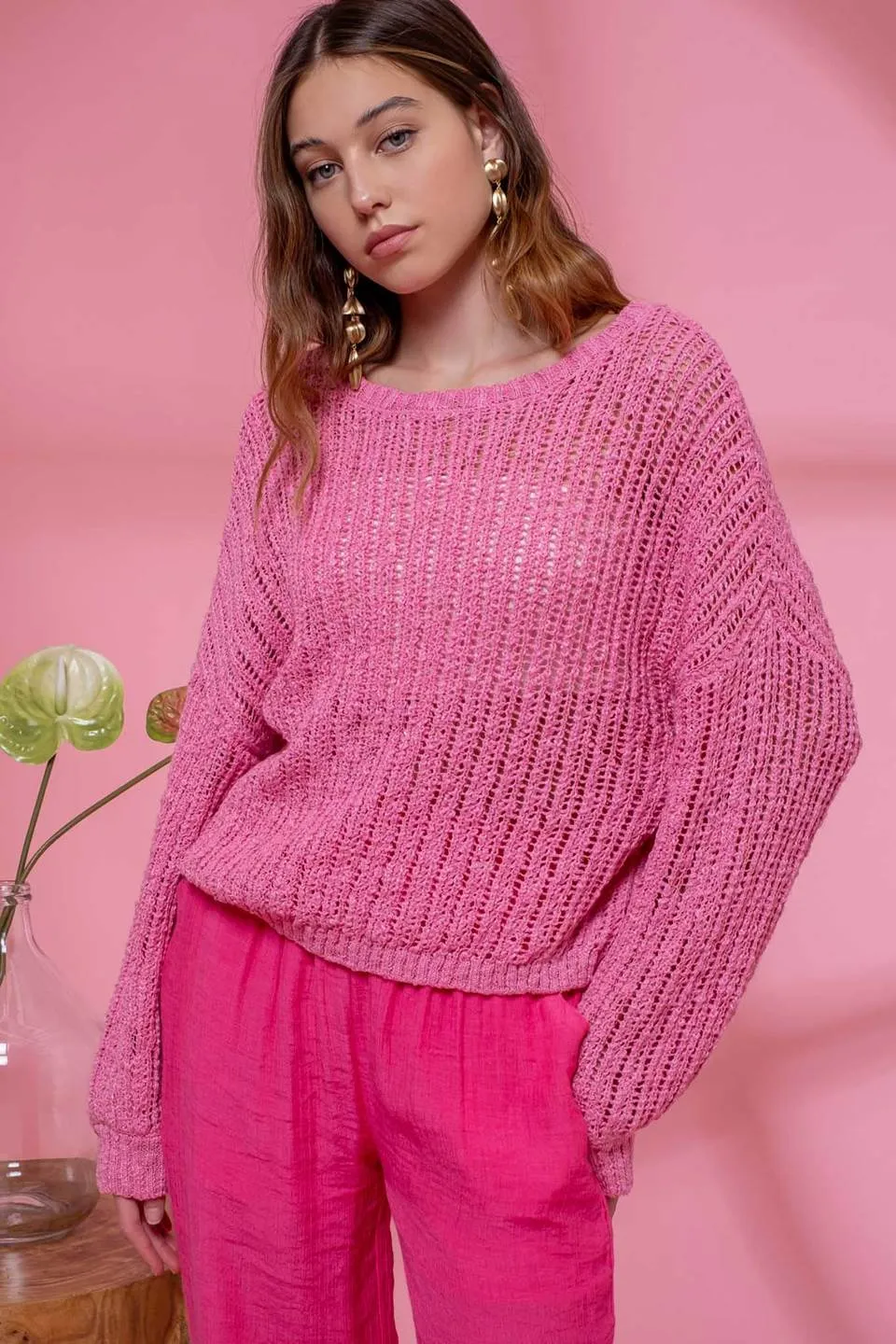 SHEER KNIT PULLOVER KNIT SWEATER
