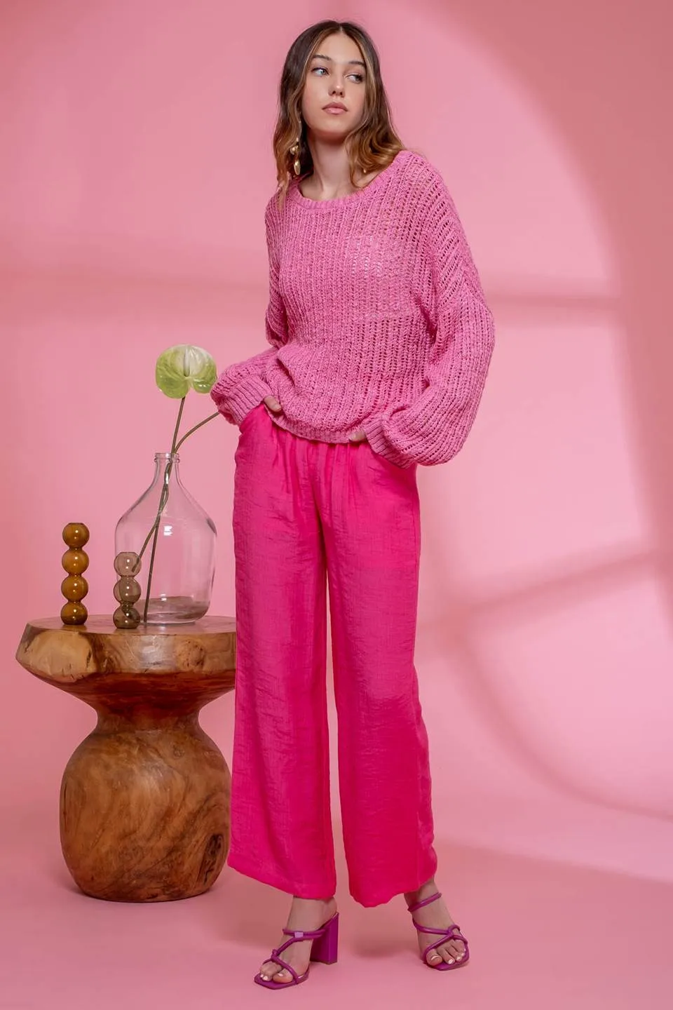 SHEER KNIT PULLOVER KNIT SWEATER