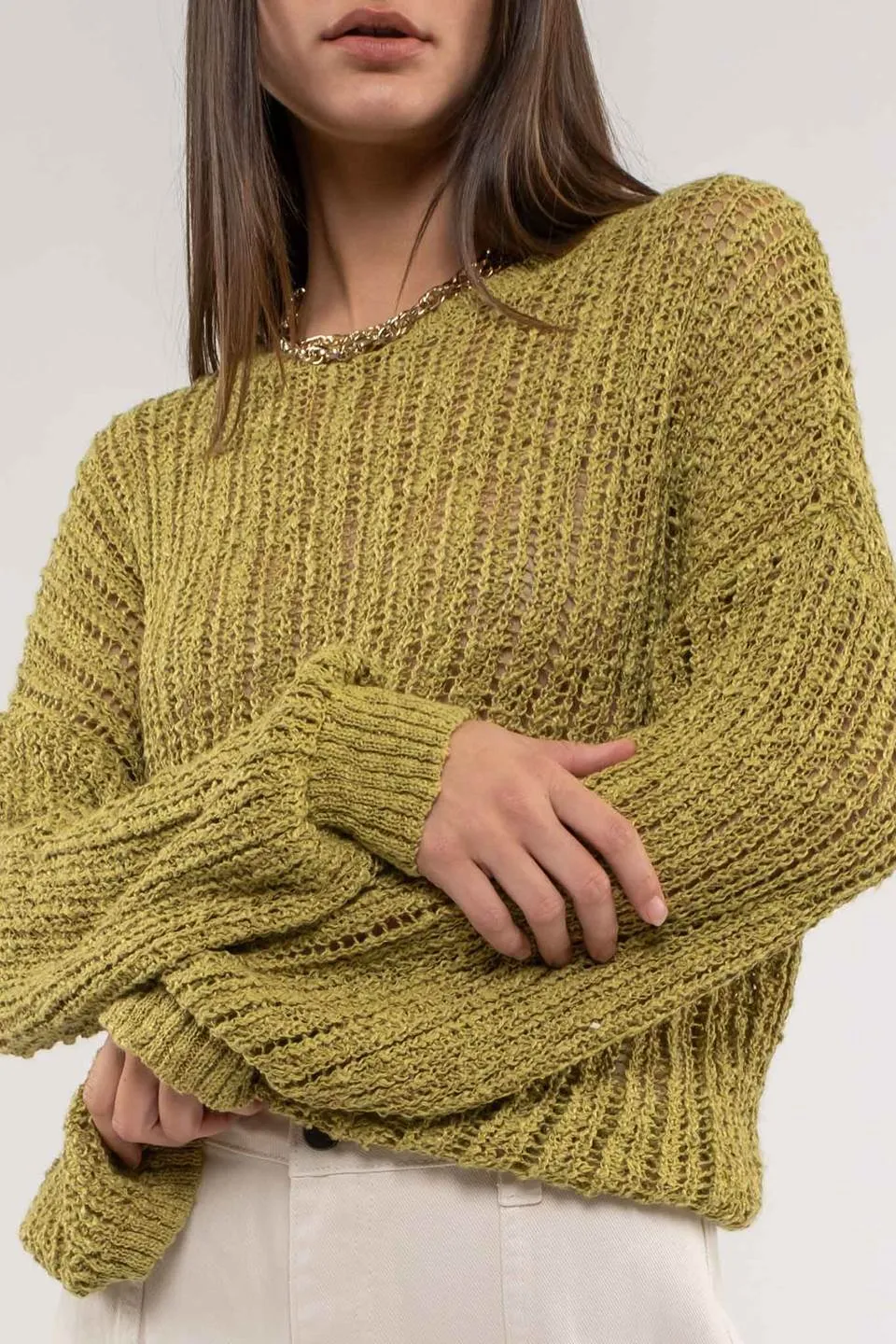SHEER KNIT PULLOVER KNIT SWEATER