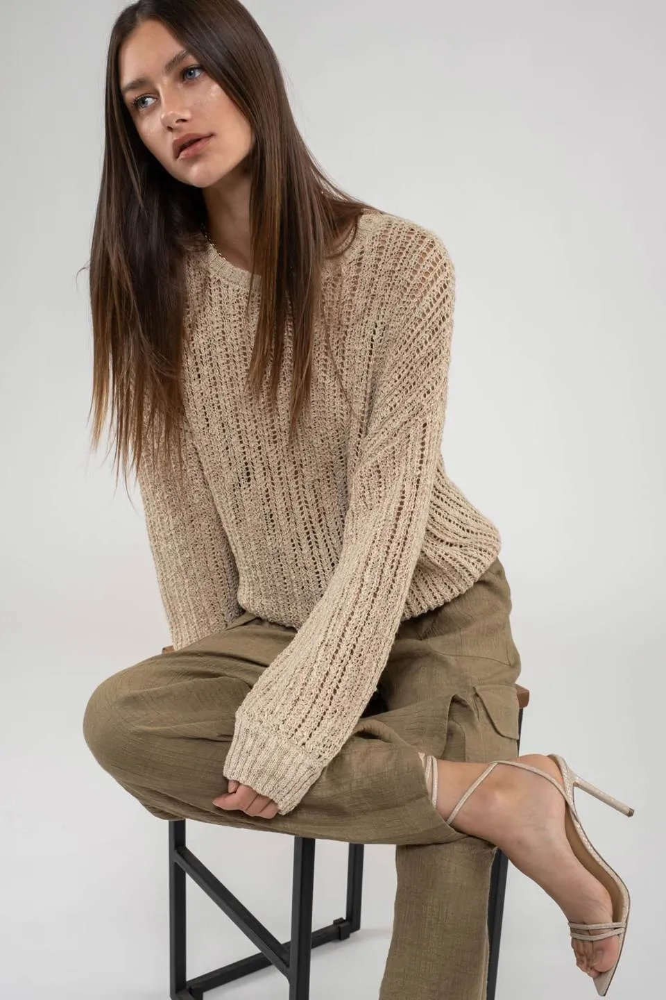 SHEER KNIT PULLOVER KNIT SWEATER