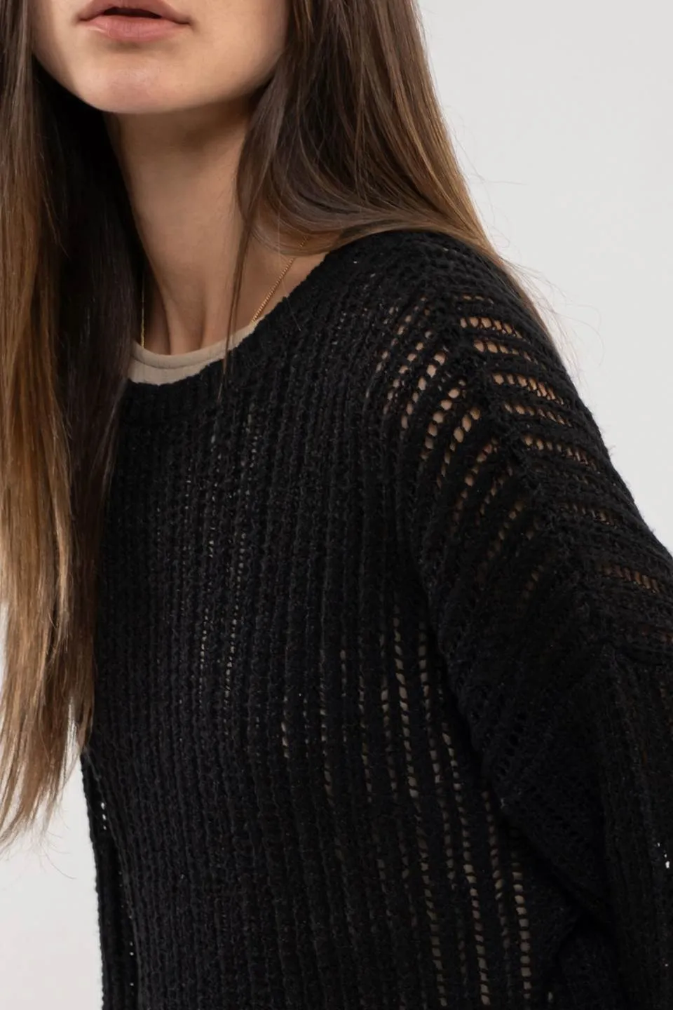 SHEER KNIT PULLOVER KNIT SWEATER