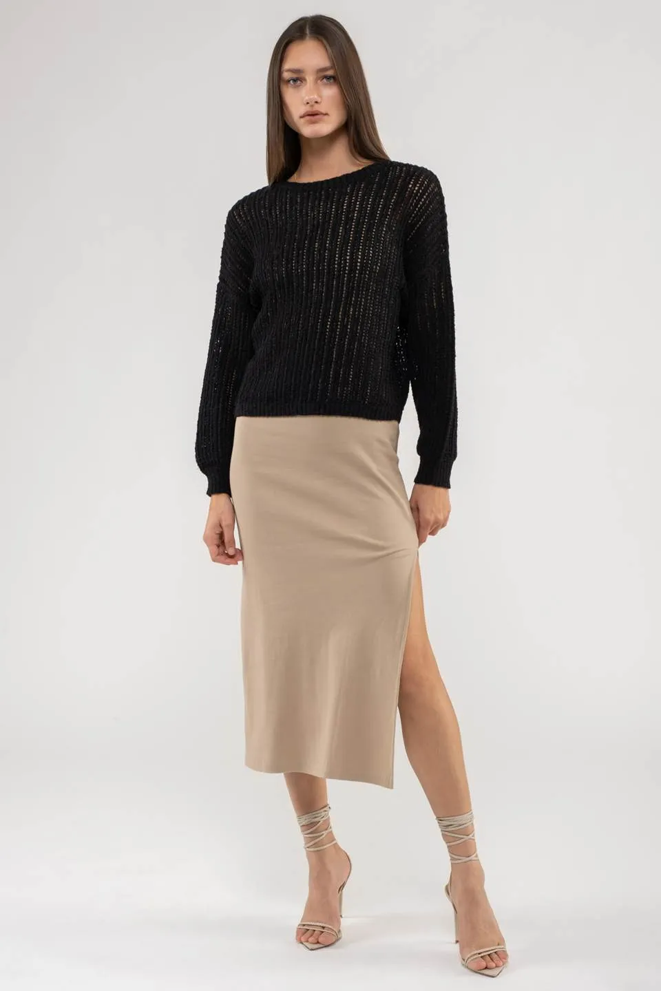 SHEER KNIT PULLOVER KNIT SWEATER