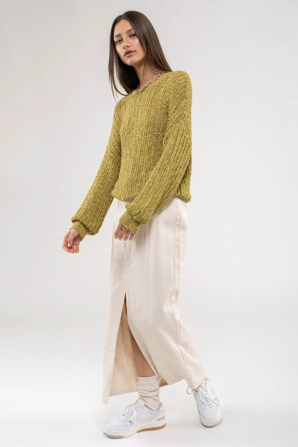 SHEER KNIT PULLOVER KNIT SWEATER
