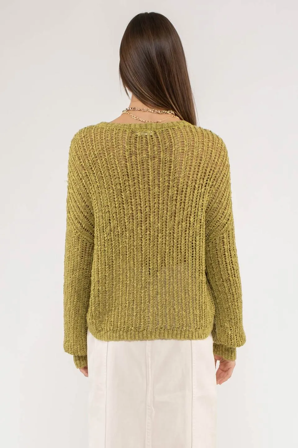 SHEER KNIT PULLOVER KNIT SWEATER