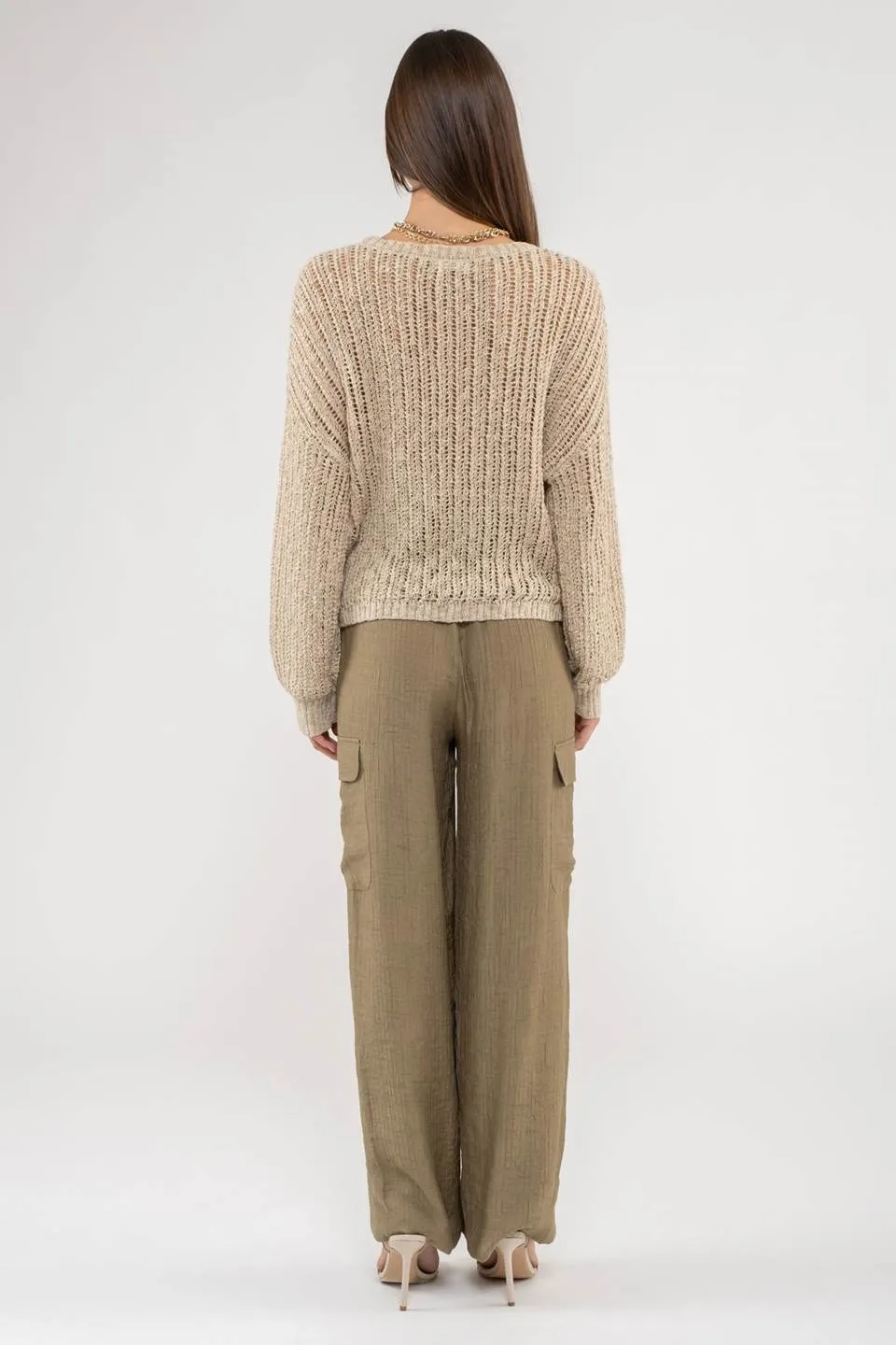 SHEER KNIT PULLOVER KNIT SWEATER