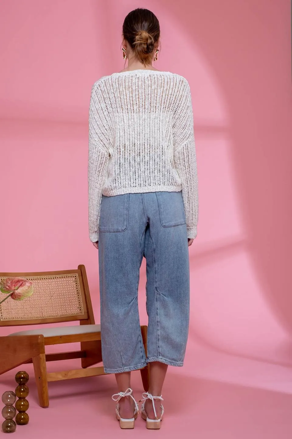 SHEER KNIT PULLOVER KNIT SWEATER