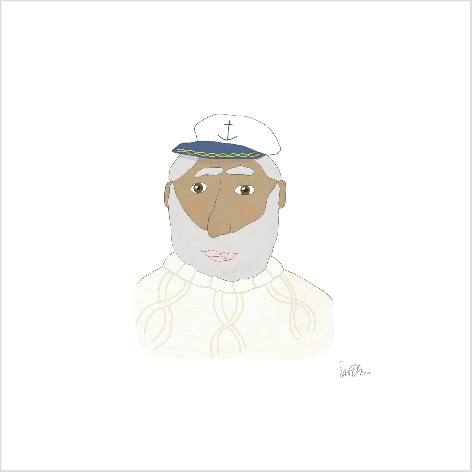 Skipper Cable Knit Art Print