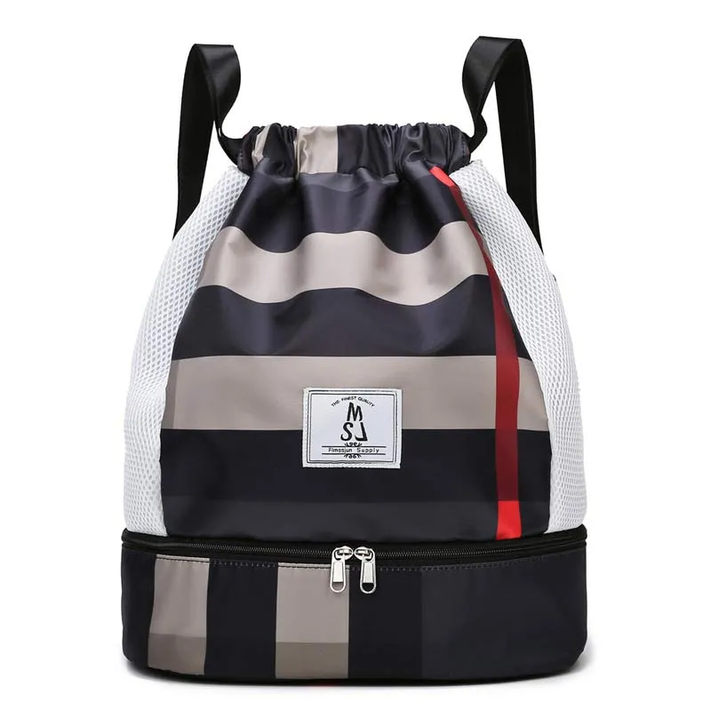 Waterproof Drawstring Backpack Sport Sack Mini Travel Daypack with Shoe Compartment