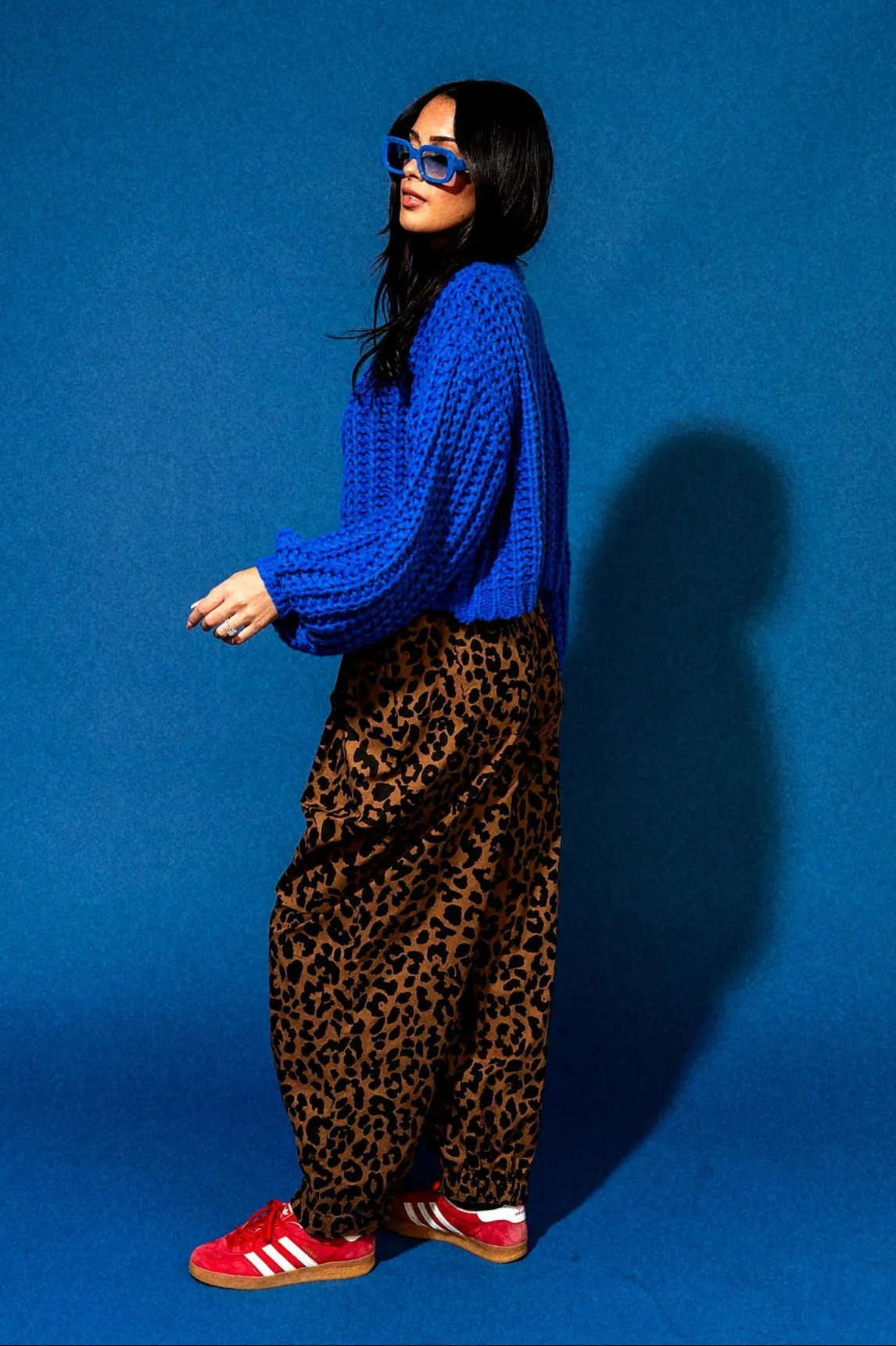 You Wish Hand Knit Chunky Cardigan in Blue